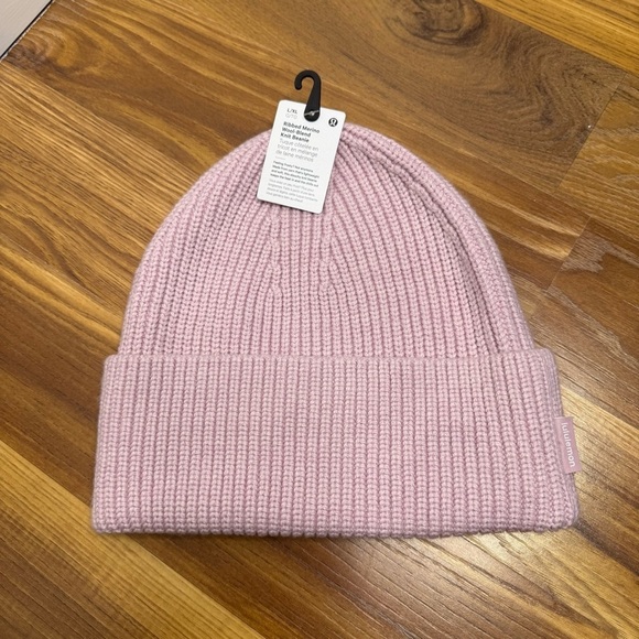 LULULEMON Pink Peony Ribbed Merino Wool-Blend Knit Beanie main image 2